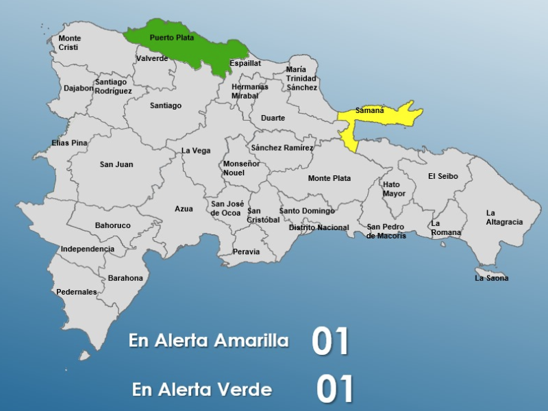 COE emite alertas meteorológicas para dos provincias dominicanas