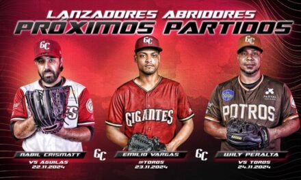 Gigantes anuncian rotación de abridores para próximos tres juegos
