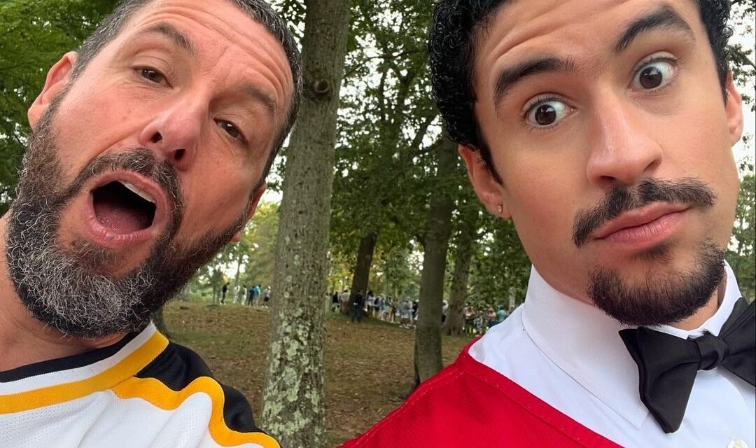 Bad Bunny comparte foto con Adam Sandler en el set de “Happy Gilmore 2”