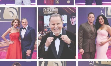 Figuras sobre la tapiz del premio Pink lo nuestro