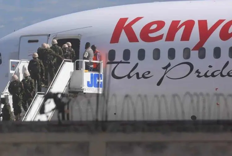 El nuevo contingente de la policía de Kenia llega a Haití