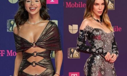 Ángela Aguilar se retira durante la presentación de Belinda