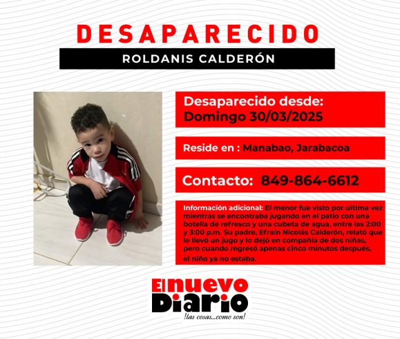 El inmaduro de tres abriles informó desaparecido en Jarabacoa
