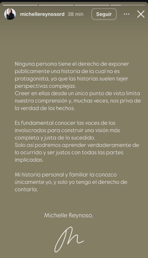 Michelle Reynoso después de declaraciones de Zulinka Pérez: 