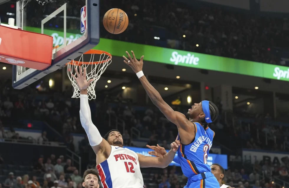 Gilgeous-Alexander brilla con 33 puntos y Oklahoma City vence a los Pistons para sumar su undécima trofeo consecutiva