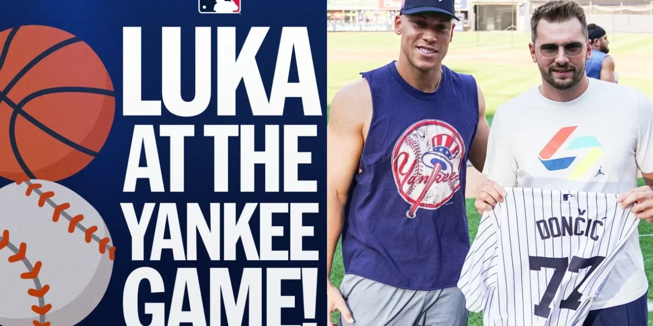 Luka Dončić presume de sus habilidades de béisbol en el Yankee Stadium