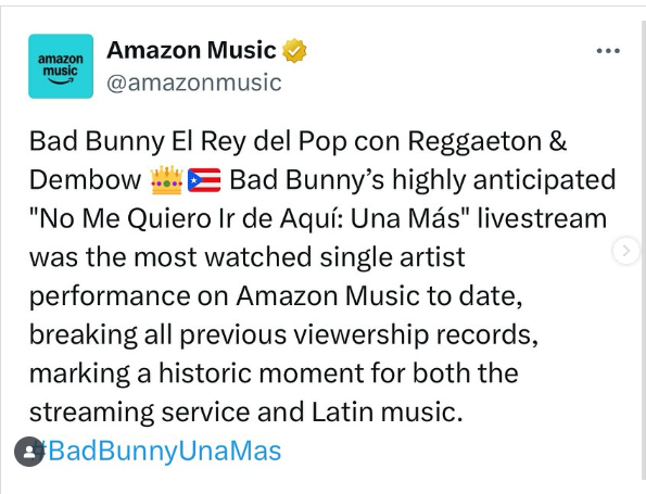 Bad Bunny se despidió de la residencia en Puerto Rico con Amazon Transmission Record - Las noticias de hoy en la República Dominicana | Último minuto