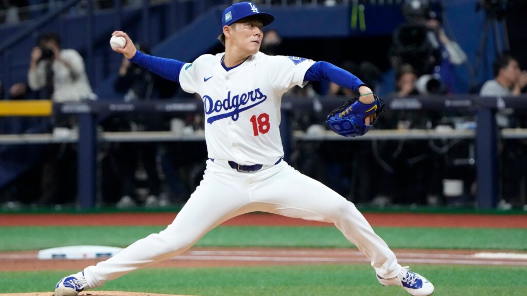 Yamamoto venablo repertorio completo y los Dodgers toman superioridad de 2-0 en la Serie de Campeonato de la Liga Nacional