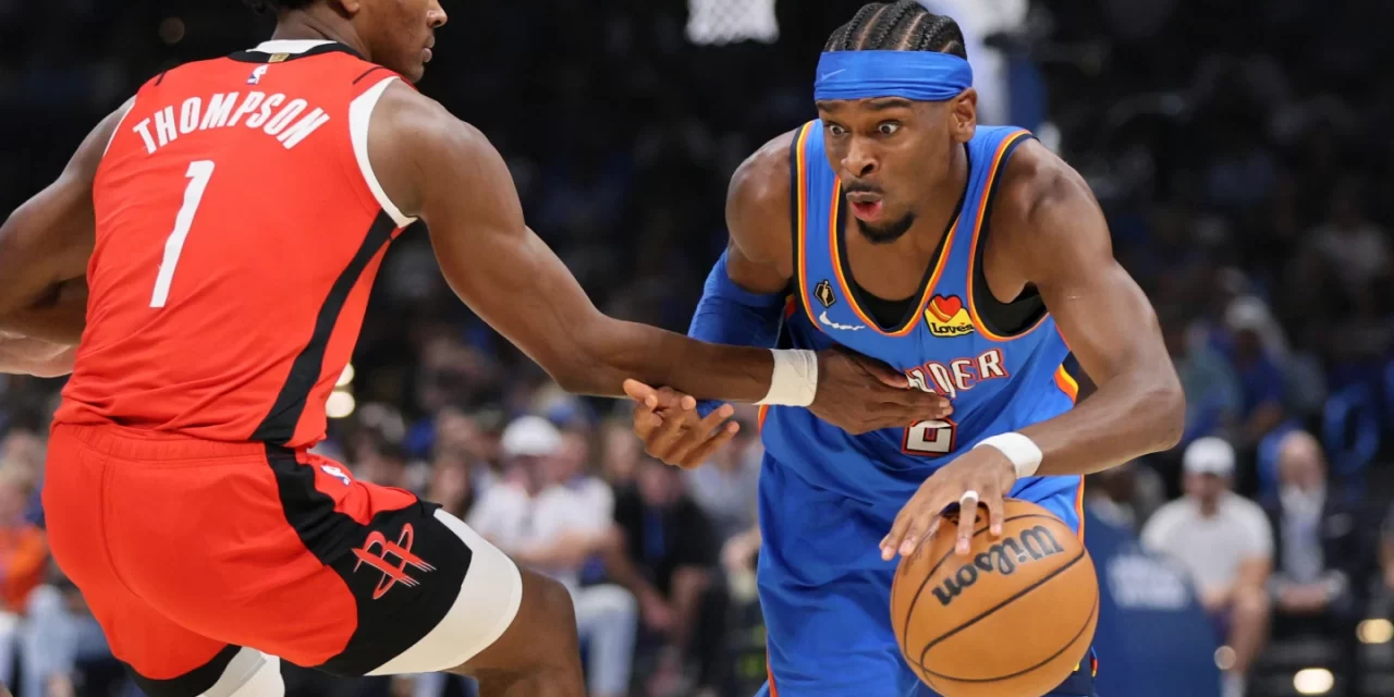 Thunder reciben anillo y celebran con trofeo en doble tiempo extra sobre Rockets