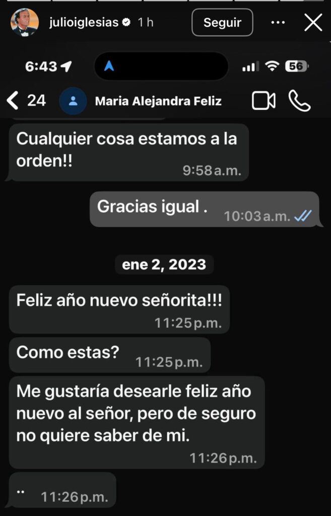 Julio Iglesias explota y publica mensajes que le enviaron sus presuntas víctimas de acoso - Noticias de hoy en República Dominicana | último minuto