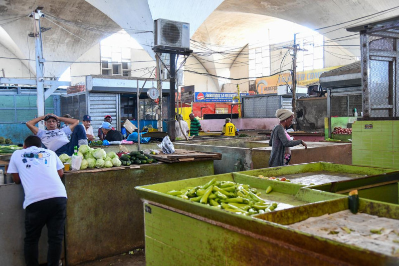 Interior del Mercado Nuevo de la Avenida Duarte.
