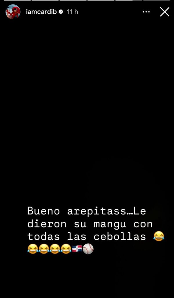Cardi B celebra victoria de RD ante Venezuela: “Le dieron su mangú con toda la cebolla” - Noticias de hoy en República Dominicana | último minuto