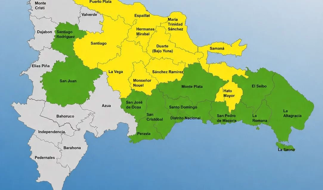 Once provincias bajo Alerta Amarilla por peligro de lluvias y inundaciones