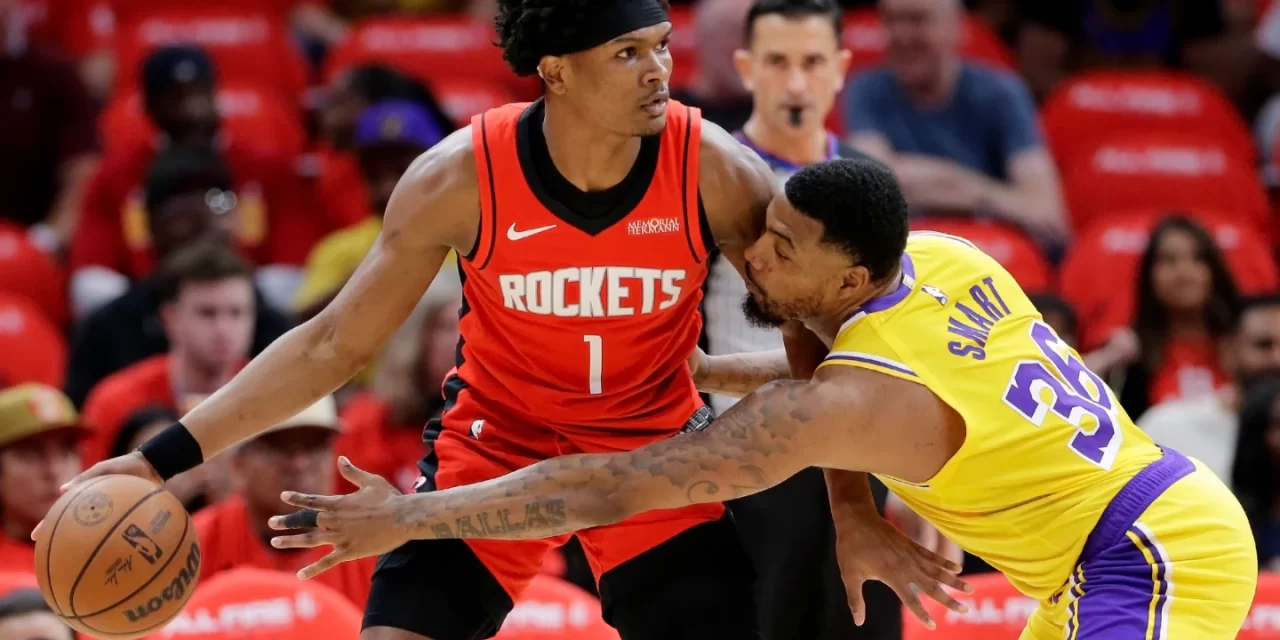 Amen Thompson impulsa abrumador triunfo de Rockets para evitar aniquilación delante Lakers