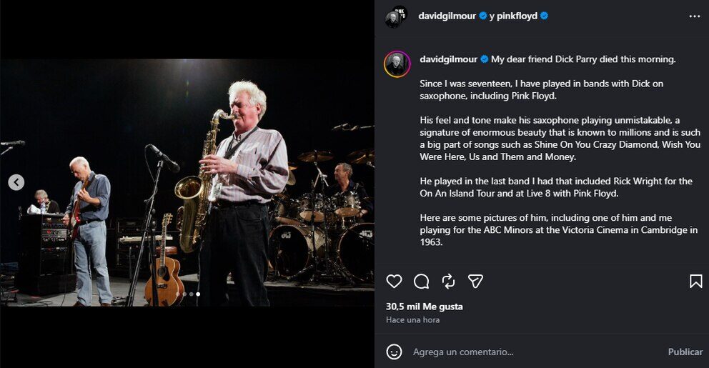 Muere Dick Parry, saxofonista de Pink Floyd | 2 | Murió Dick Parry, saxofonista de Pink Floyd - Noticias de hoy en República Dominicana | último minuto