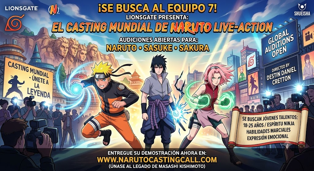 ¡Están buscando al próximo Naruto! Se abre el casting total