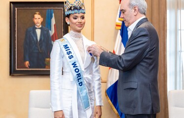 Abinader recibe a Joheirry Mola, Miss Mundo 2026