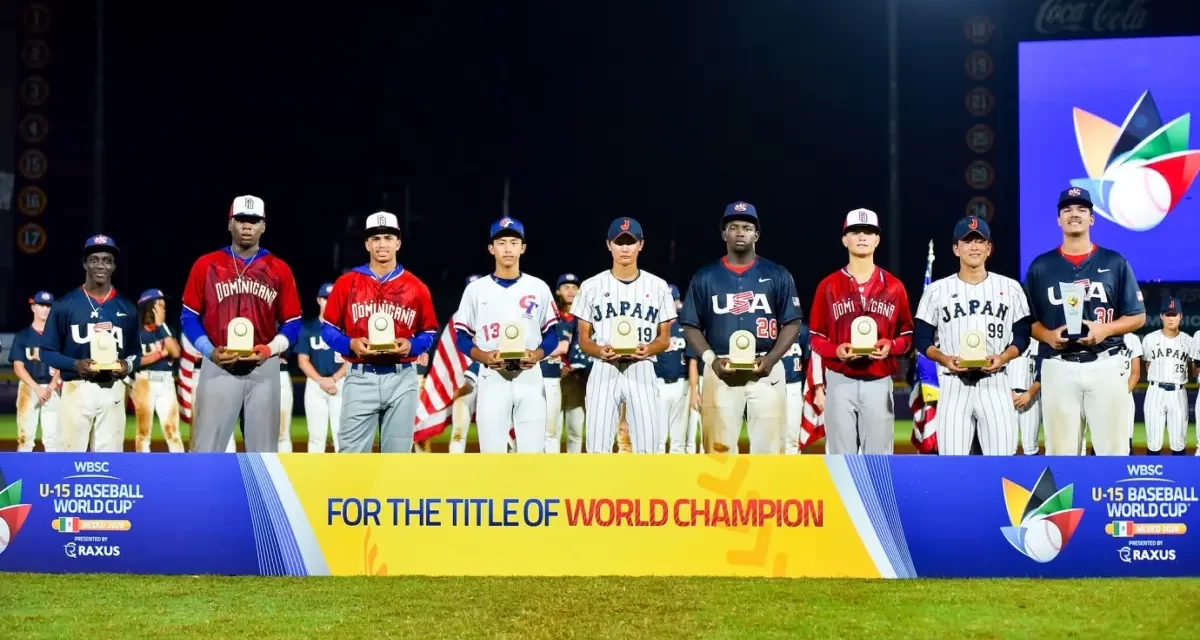 ¡Orgullo Tricolor! Tres dominicanos integran el Equipo Ideal del Mundial de Béisbol Sub-15