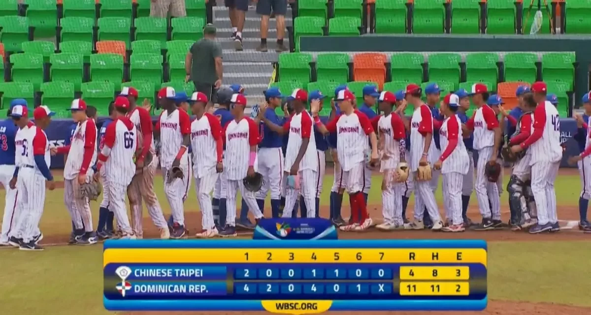 República Dominicana vence 11-4 a China Taipei y va por medalla este domingo en el Mundial de Béisbol U15